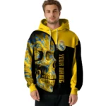Customized Real Madrid Skull Motif Yellow Black Hoodie Best Selling
