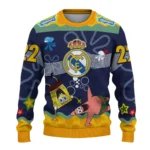 Customized Real Madrid Spongebob Designs Blue Sweater Best Selling