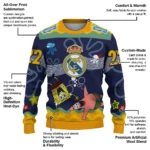 Customized Real Madrid Spongebob Designs Blue Sweater Best Selling