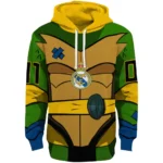 Customized Real Madrid Superhero Armor Yellow Green Hoodie Best Selling