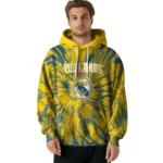 Customized Real Madrid Tie Dye Pattern Yellow Hoodie Best Selling