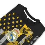 Customized Real Madrid Vintage Usa Flag Black Sweater Best Selling