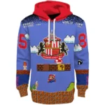 Customized Sunderland Mario Blue Black Hoodie Best Selling