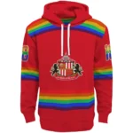 Customized Sunderland Rainbow Stripes Red Hoodie Best Selling