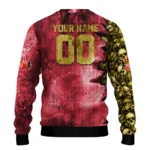 Customized Sunderland Skull Collage Red Sweater Best Selling