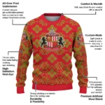 Customized Sunderland Snowflake Matrix Red Sweater Best Selling