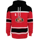 Customized Sunderland Striped Pattern Red Hoodie Best Selling
