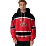 Customized Sunderland Striped Pattern Red Hoodie Best Selling