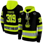 Customized Tottenham Hotspur Safety Motif Black Neon Green Hoodie Best Selling