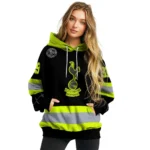 Customized Tottenham Hotspur Safety Motif Black Neon Green Hoodie Best Selling
