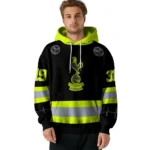 Customized Tottenham Hotspur Safety Motif Black Neon Green Hoodie Best Selling