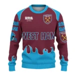 Customized West Ham United Flame Border Claret Sweater Best Selling