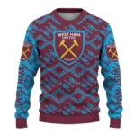 Customized West Ham United Lattice Gridwork Claret Sweater Best Selling
