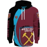 Customized West Ham United Minimalist Design Claret Black Hoodie Best Selling