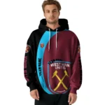 Customized West Ham United Minimalist Design Claret Black Hoodie Best Selling