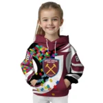 Customized West Ham United Puzzle Pieces Claret Hoodie Best Selling
