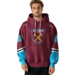 Customized West Ham United Striped Sleeves Claret Hoodie Best Selling