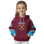 Customized West Ham United Striped Sleeves Claret Hoodie Best Selling