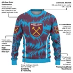 Customized West Ham United Swirl Flow Claret Sweater Best Selling