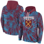 Customized West Ham United Tie Dye Pattern Claret Hoodie Best Selling
