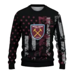 Customized West Ham United Vintage Usa Flag Black Sweater Best Selling