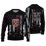 Customized West Ham United Vintage Usa Flag Black Sweater Best Selling
