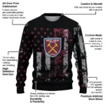 Customized West Ham United Vintage Usa Flag Black Sweater Best Selling