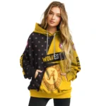 Customized Wolverhampton Wanderers Abstract Shape Old Gold Hoodie Best Selling