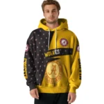 Customized Wolverhampton Wanderers Abstract Shape Old Gold Hoodie Best Selling