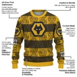 Customized Wolverhampton Wanderers Bulldog Motif Sweater Best Selling