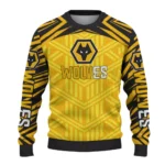 Customized Wolverhampton Wanderers Chevron Pattern Old Gold Sweater Best Selling