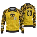 Customized Wolverhampton Wanderers Chevron Pattern Old Gold Sweater Best Selling