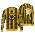 Customized Wolverhampton Wanderers Chevron Rows Old Gold Sweater Best Selling