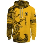 Customized Wolverhampton Wanderers Deer Silhouette Old Gold Hoodie Best Selling