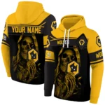 Customized Wolverhampton Wanderers Grim Reaper Old Gold Black Hoodie Best Selling