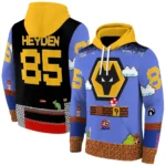 Customized Wolverhampton Wanderers Mario Blue Black Hoodie Best Selling