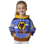 Customized Wolverhampton Wanderers Mario Blue Black Hoodie Best Selling