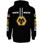 Customized Wolverhampton Wanderers Punisher Skull Black Hoodie Best Selling