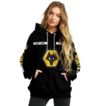 Customized Wolverhampton Wanderers Punisher Skull Black Hoodie Best Selling
