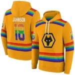 Customized Wolverhampton Wanderers Rainbow Stripes Old Gold Hoodie Best Selling