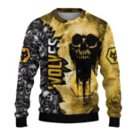 Customized Wolverhampton Wanderers Skull Collage Old Gold Sweater Best Selling
