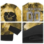 Customized Wolverhampton Wanderers Skull Collage Old Gold Sweater Best Selling