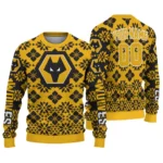 Customized Wolverhampton Wanderers Snowflake Matrix Old Gold Sweater Best Selling