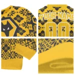 Customized Wolverhampton Wanderers Snowflake Matrix Old Gold Sweater Best Selling