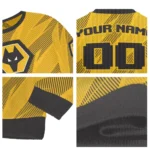 Customized Wolverhampton Wanderers Stripe Motion Old Gold Sweater Best Selling