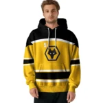 Customized Wolverhampton Wanderers Striped Pattern Old Gold Hoodie Best Selling