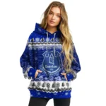 Everton Christmas Trees Royal Blue Hoodie Best Selling