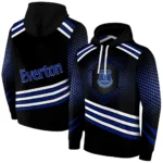 Everton Hexagonal Pattern Royal Blue Black Hoodie Best Selling