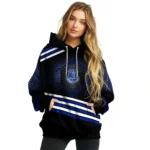 Everton Hexagonal Pattern Royal Blue Black Hoodie Best Selling