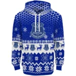 Everton Reindeer Motif Royal Blue Hoodie Best Selling